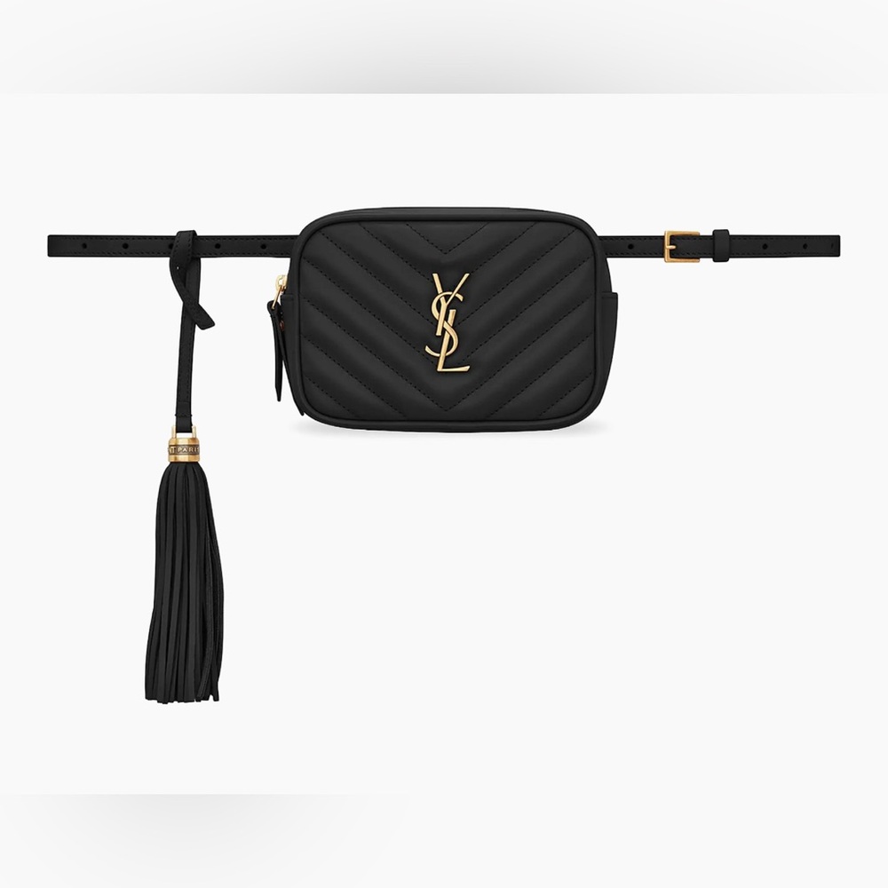 Saint Laurent Lou Belt Bag - Black Quilted Leather
